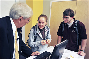Dr. Fischell with students